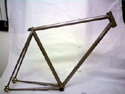 The primer is applied to the bike frame
