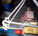 the bike frame has just been sandblasted